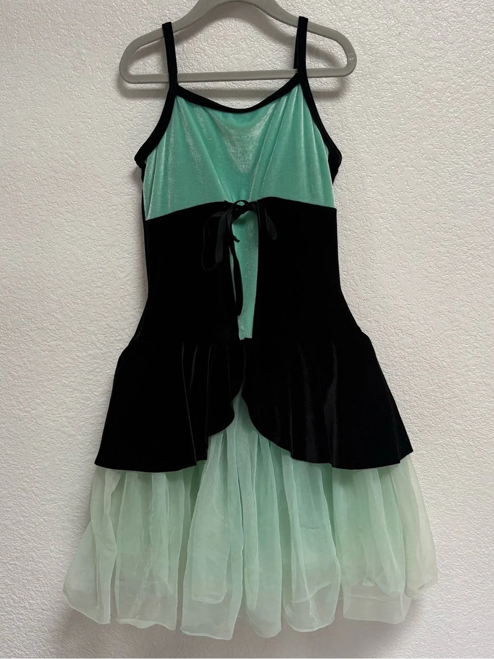 Girls Black and Mint Green Fairy Costume Dress